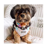 Blueberry Pet Made Well Floral Print Dog Harness Vest With Lace Trim