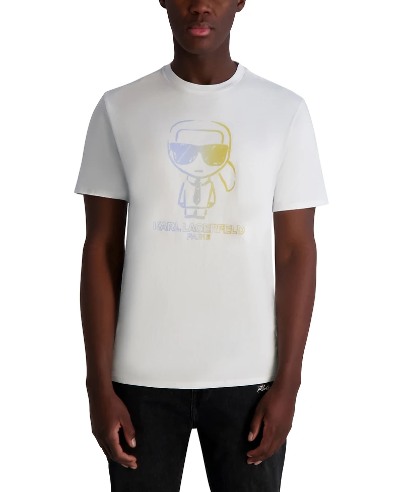 Karl Lagerfeld Paris Men's Faded Logo Graphic T-Shirt