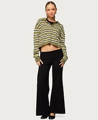 Edikted Women's Wide Leg Fold Over Pants
