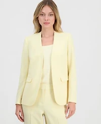 Bar Iii Womens Bi Stretch Collarless Open Front Blazer Scoop Neck Camisole Bi Stretch Straight Leg Dress Pants Macys Exclusive