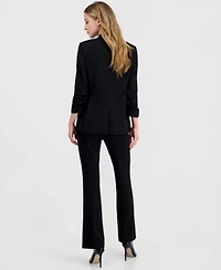 Bar Iii Womens One Button Scrunched Sleeve Jacket High Rise Flared Leg Pants Macys Exclusive