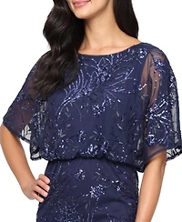 Sl Fashions Women's Sequined Blouson Midi Dress