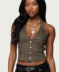 Edikted Women's Keli Buckle Halter Top