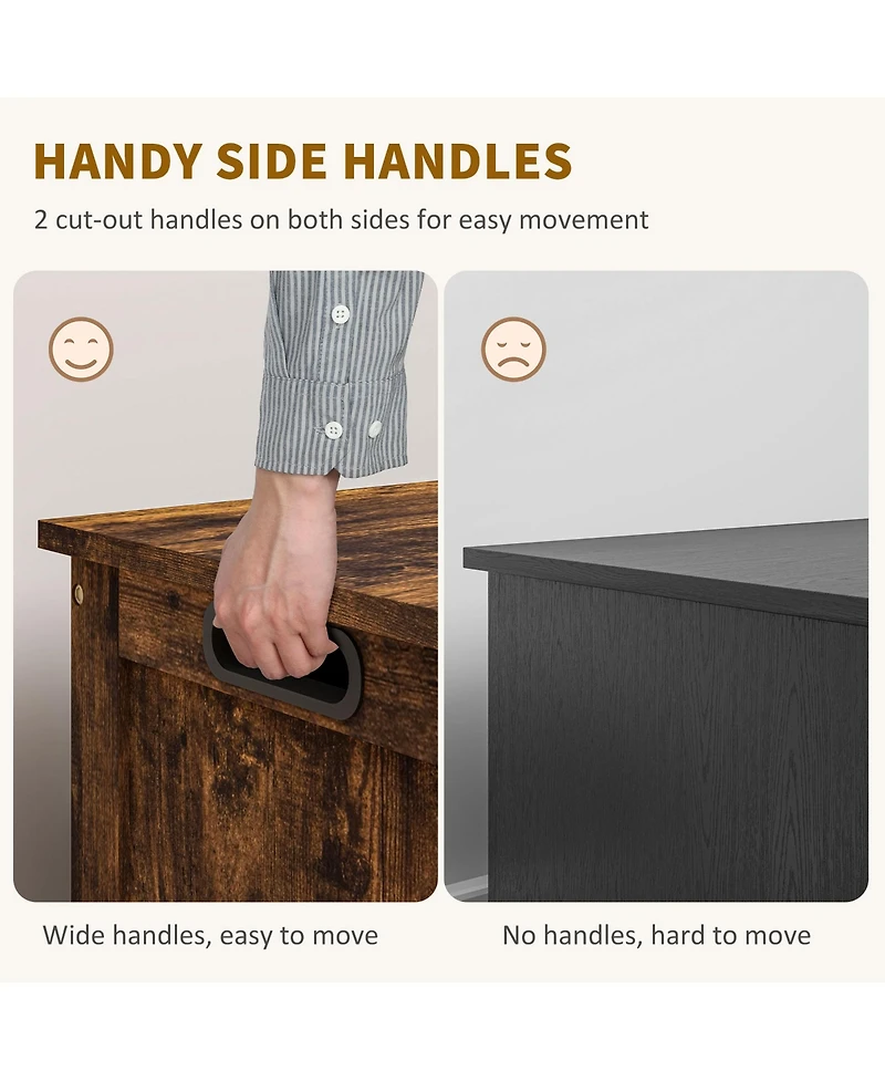 Homcom 29.9" Storage Chest w/ 2 Safety Hinges, Wooden Box,