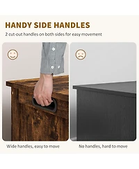 Homcom 29.9" Storage Chest w/ 2 Safety Hinges, Wooden Box,