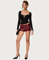 Edikted Women's Oaklyn Layered Bra Cowl Neck Top