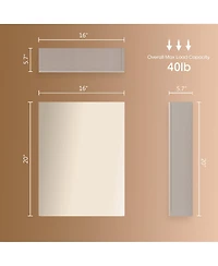 Hauschen Home 20x16 inch Bathroom Wall Cabinet, Saver Storage, Medicine Cabinet with 1 Door and Adjustable Shelves，Flat-Pack Design (Grey