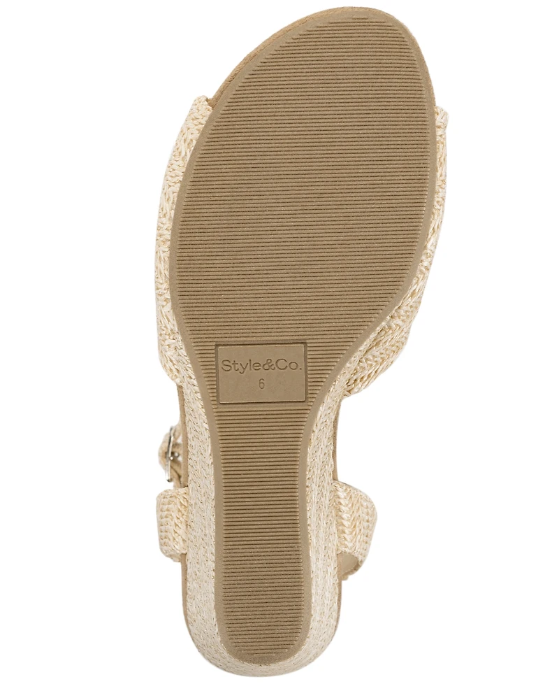 Style & Co Women's Milliee Round Toe Wedge Sandals, Macy's Exclusive