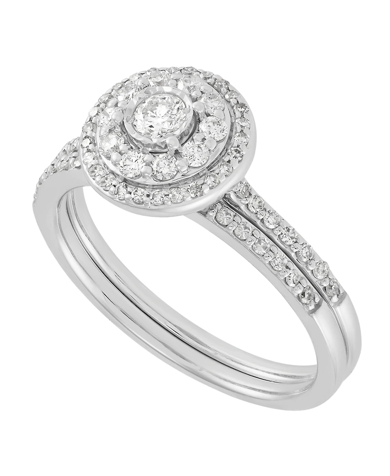 Macy's 2-Pc. Diamond Bridal Ring (1/2 ct. t.w.) in 10k White Gold