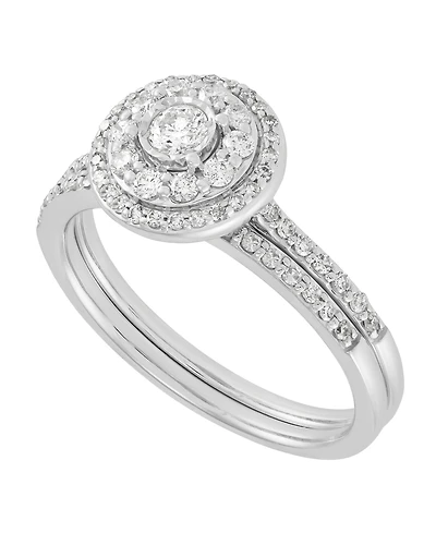Macy's 2-Pc. Diamond Bridal Ring (1/2 ct. t.w.) in 10k White Gold