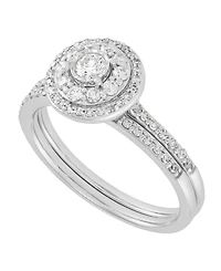 Macy's 2-Pc. Diamond Bridal Ring (1/2 ct. t.w.) in 10k White Gold