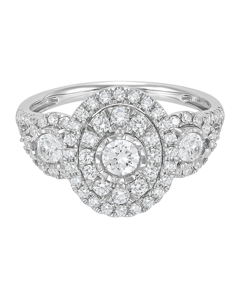 Macy's Diamond Halo Ring (1 ct. t.w.) in 10k White Gold
