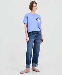 Celebrity Pink Juniors' Cuffed Straight-Leg Jeans