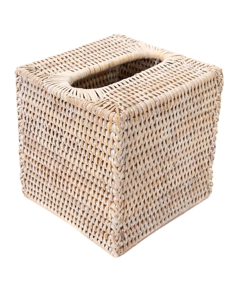 Artifacts Rattan Column Tissue Box Cover