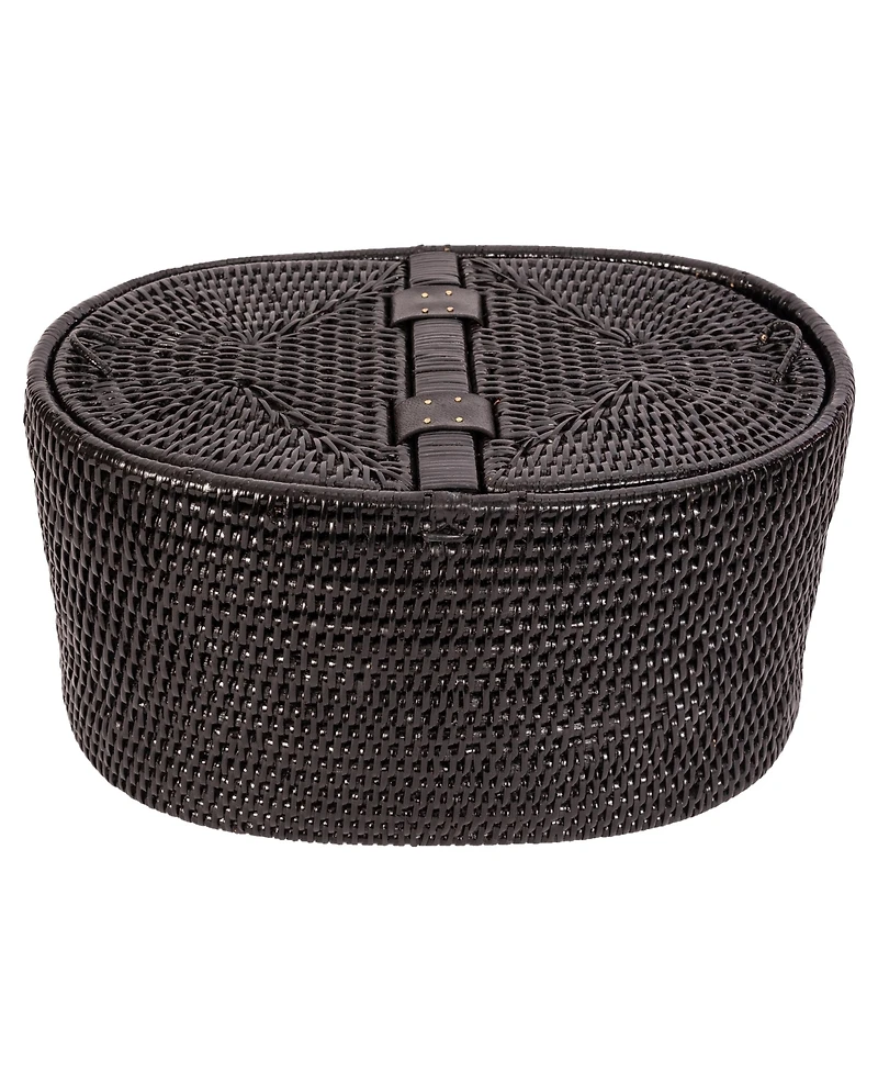 Artifacts Rattan Oval Double Tissue Roll Box