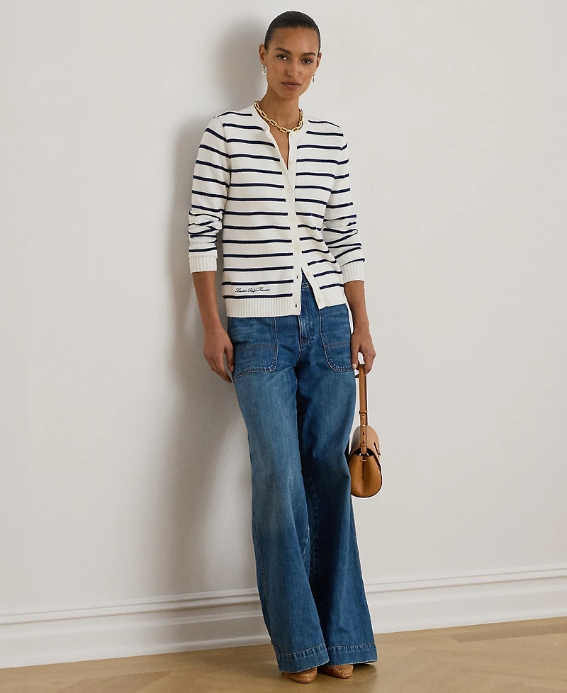 Lauren Ralph Petite Striped Cardigan