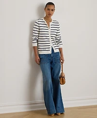 Lauren Ralph Petite Striped Cardigan