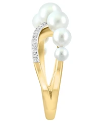 Effy Collection Freshwater Pearl (3-5mm) and Diamond (1/10 ct. t.w.) Ring in 14k Yellow Gold