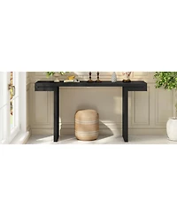 Streamdale Furniture Large 60-Inch Console Table with Geometric Design and Painted Finish