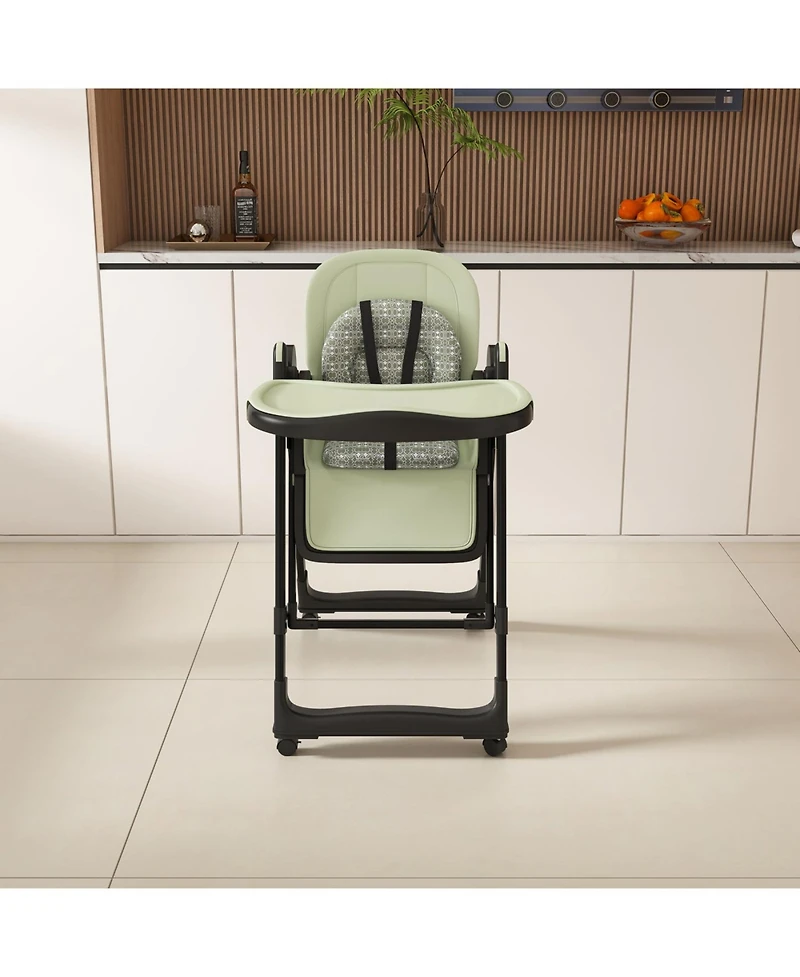 Streamdale Furniture Convertible Baby High Chair to Rocker with 5-Point Harness (Dark Green