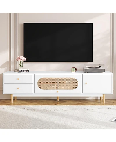 Streamdale Furniture Streamdale 70" Tv Stand for TVs up to 80", Minimalist Console Table with Drawers