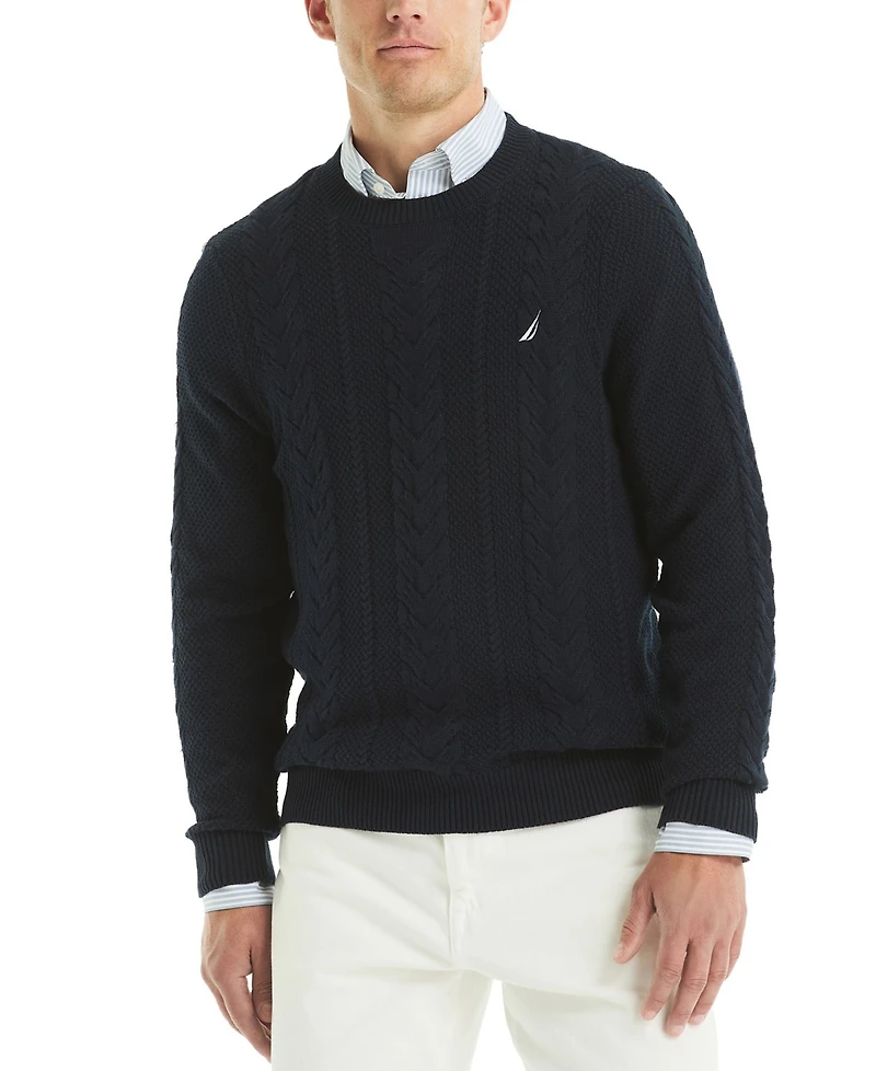 Nautica Men's Cable-Knit Crewneck Sweater