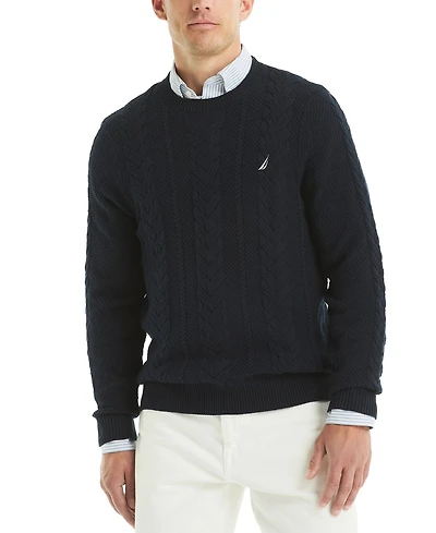 Nautica Men's Cable-Knit Crewneck Sweater