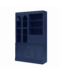 Streamdale Freestanding Buffet with Hutch - Blue, 47.2x15.7x75in