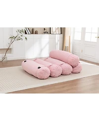 Streamdale Furniture Adjustable Corduroy Floor Sofa with Straps for Versatile Configurations