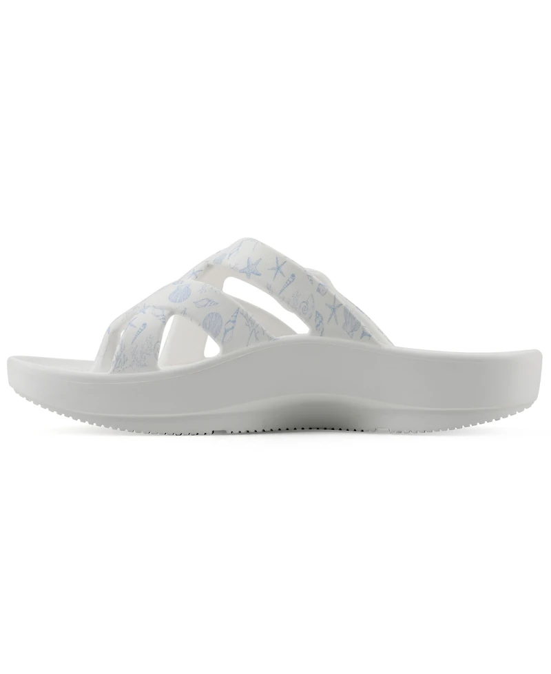White Mountain Women's Rip Round Toe Flat Sandals