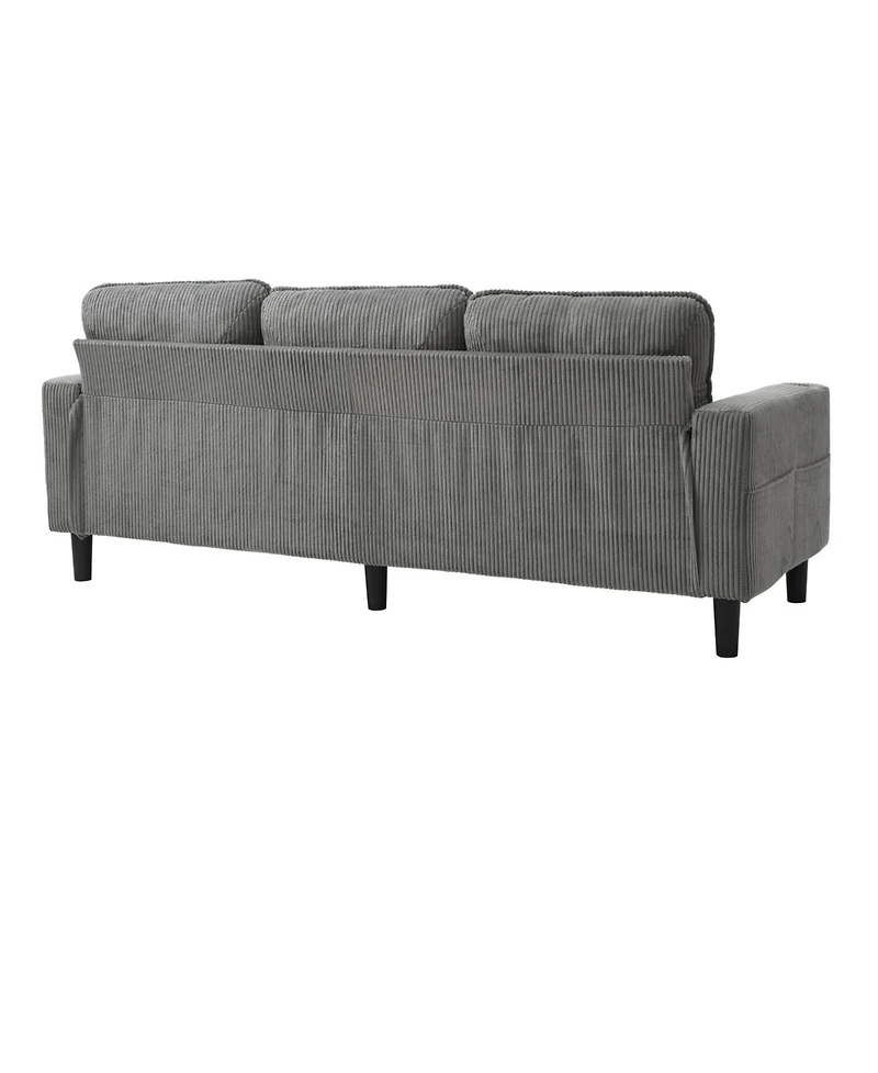Streamdale Furniture Streamdale Light grey 3-seat combo sofa with storage ottoman, L-shaped sectional couch