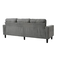 Streamdale Furniture Streamdale Light grey 3-seat combo sofa with storage ottoman, L-shaped sectional couch