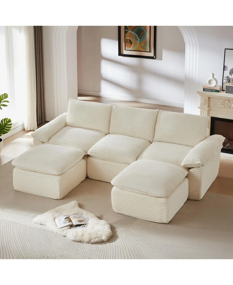 Streamdale Furniture Modern Corduroy Cloud Sofa, Freely Combined