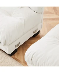 Streamdale Furniture Streamdale Free Combination Modular Sectional Sofa, 4-Seater Comfy Cloud Couch, Chenille White