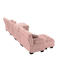 Streamdale Furniture Chenille Bolster Armrest Sofa: Cloud-Like Comfort & Flexible Design