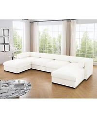 Streamdale Furniture Streamdale Modular Sectional Sofa with Storage, Extra Large U Shaped White Couch