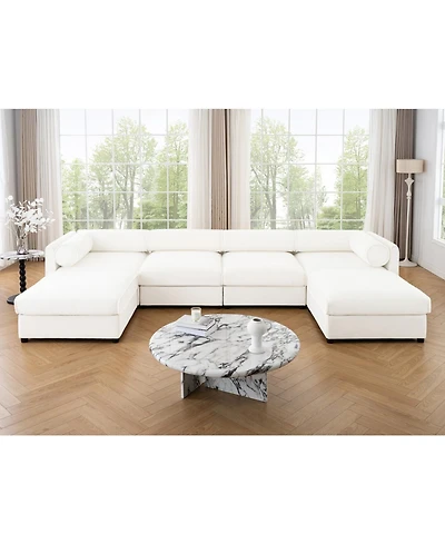 Streamdale Furniture Streamdale Modular Sectional Sofa with Storage, Extra Large U Shaped White Couch