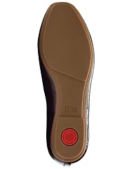 FitFlop Women's Delicato Bow Textured Patent-Leather Ballet Flats