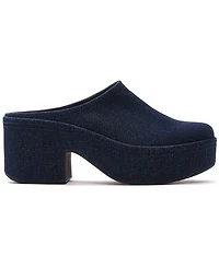 FitFlop Women's Platforms Denim Heeled Slip-On Mules