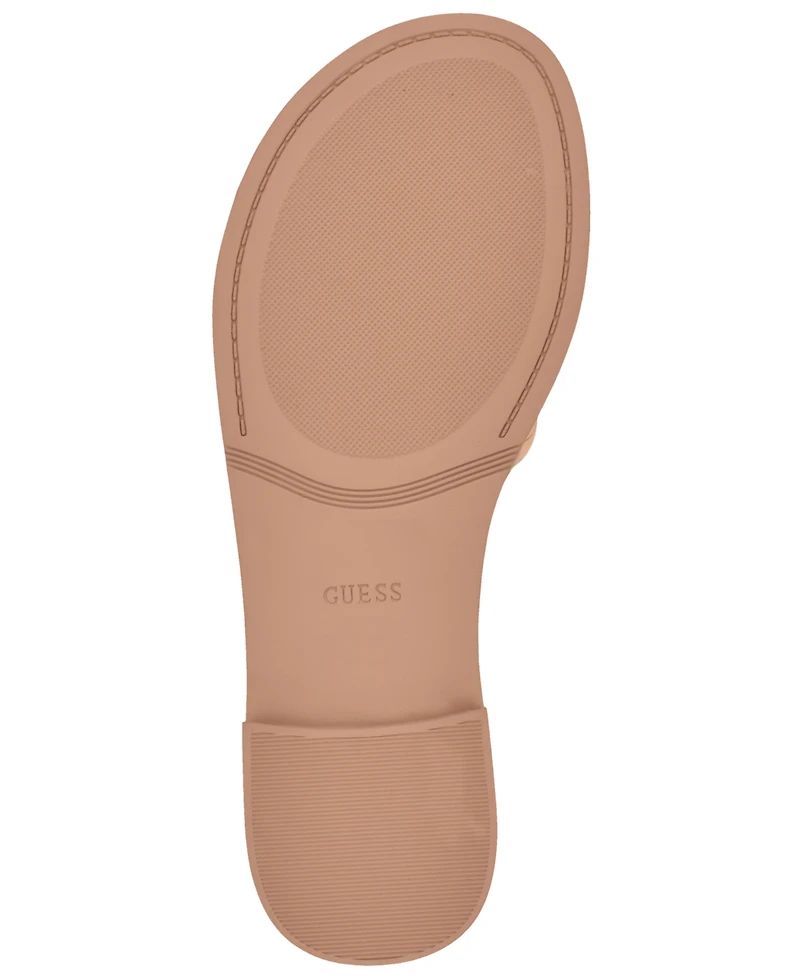Guess Women's Elyho Logo Cutout Flat Jelly Sandals