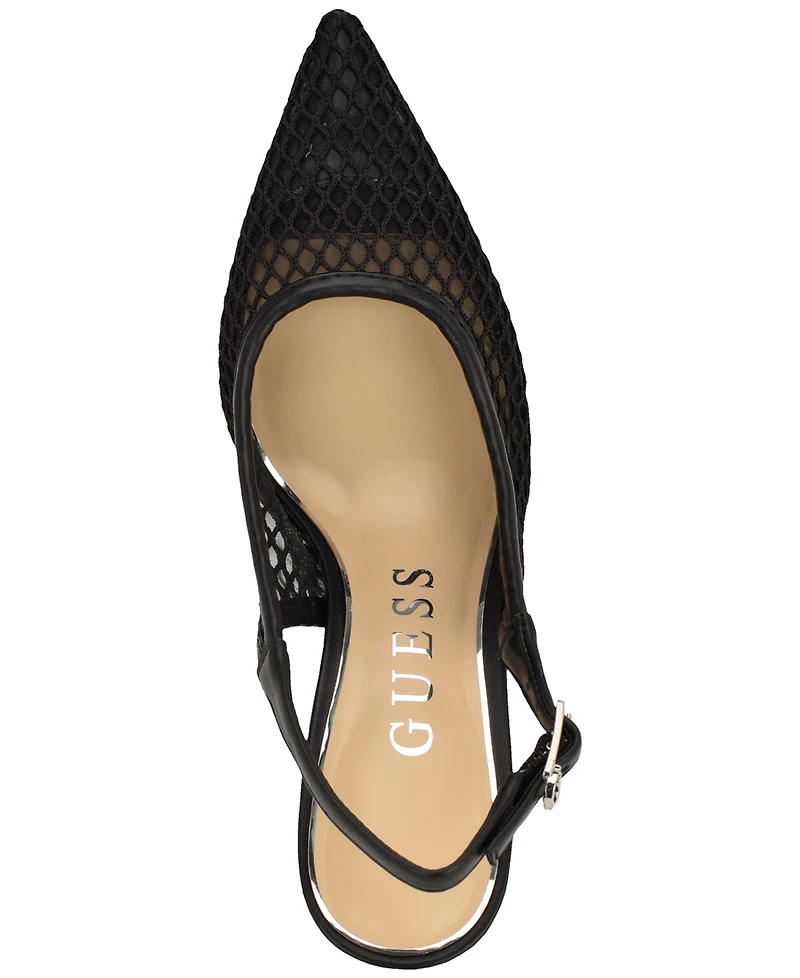 Guess Women's Pandy Mesh Pointed Toe Slingback Stiletto Pumps