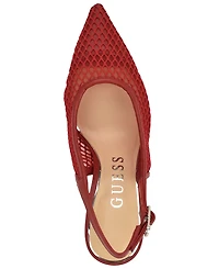 Guess Women's Pandy Mesh Pointed Toe Slingback Stiletto Pumps
