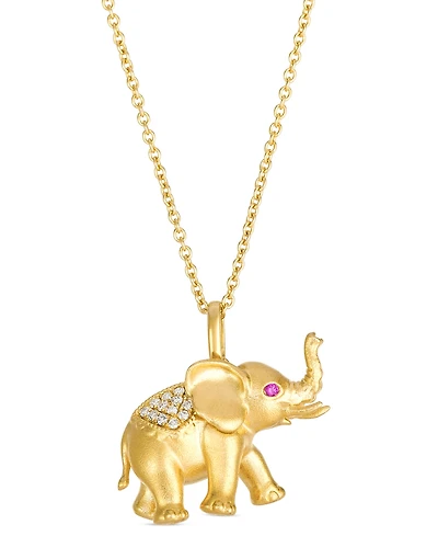 Le Vian Bubble Gum Pink Sapphire (0.01 ct. t.w.) & Vanilla Diamond Necklace (0.07 ct. t.w.) in 14k Honey Gold