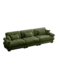 Streamdale Furniture Streamdale Extra Large 3 Seat Modern Velvet Sofa, Oversize, Comfortable, Olive Green