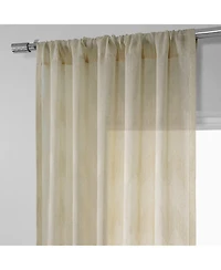 Half Price Drapes Sirius Striped Patterned Faux Linen Sheer Curtain