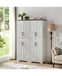 Casainc 68" White Freestanding Tall Kitchen Cabinet