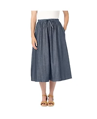 Woman Within Women's Drawstring Denim Skirt