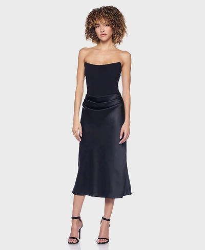 Alex & Sophia Juniors' Strapless Scoop Neck Midi Dress