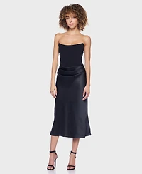 Alex & Sophia Juniors' Strapless Scoop Neck Midi Dress