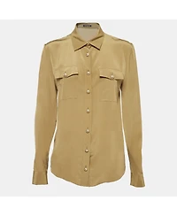 Pre-Owned Balmain Women's Green Silk Long Sleeve Shirt